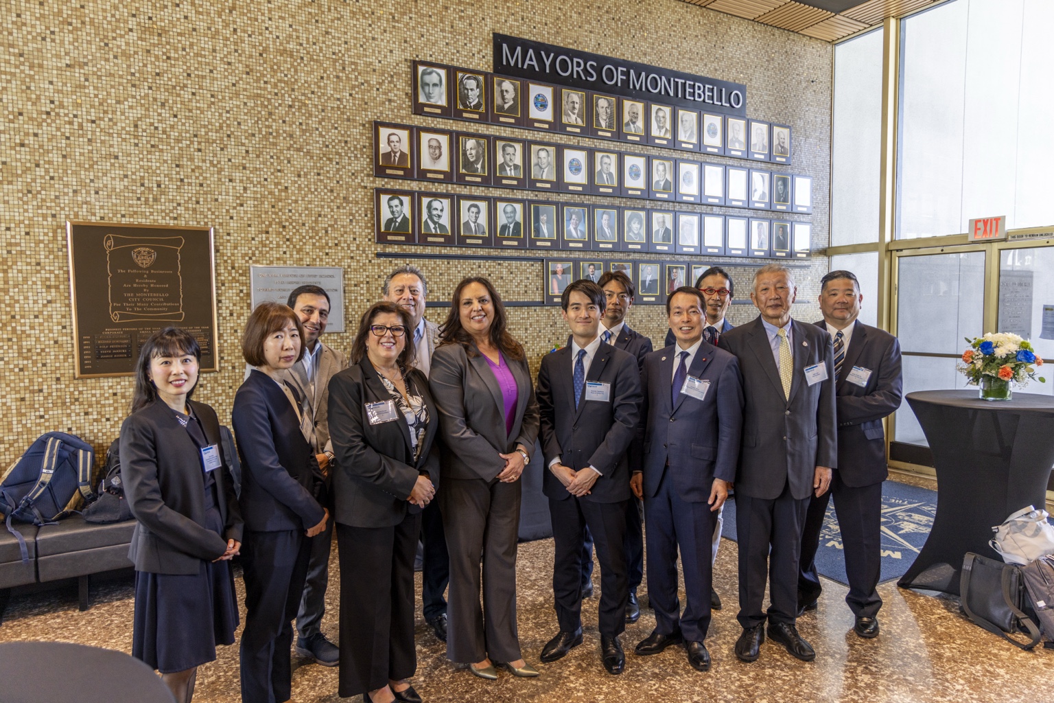 Montebello and Ashiya representatives gathered inside Montebello City Hall