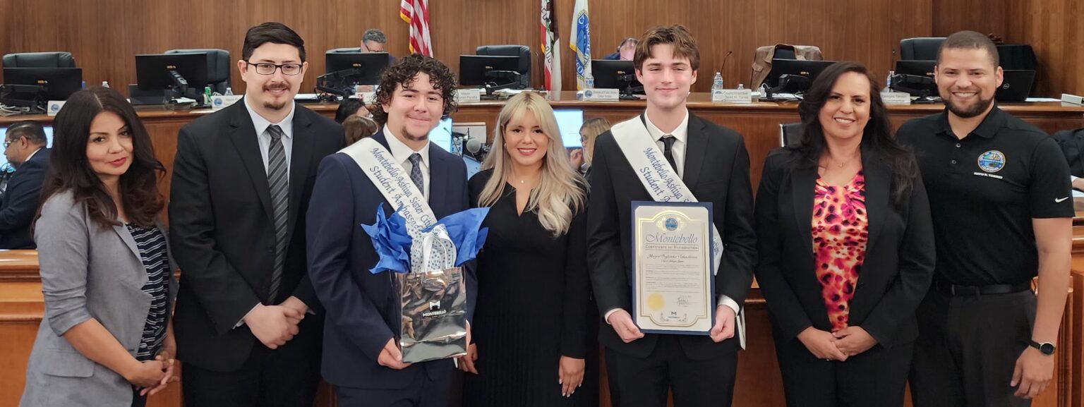 MASCA student ambassadors and community representatives gathered at Montebello City Hall