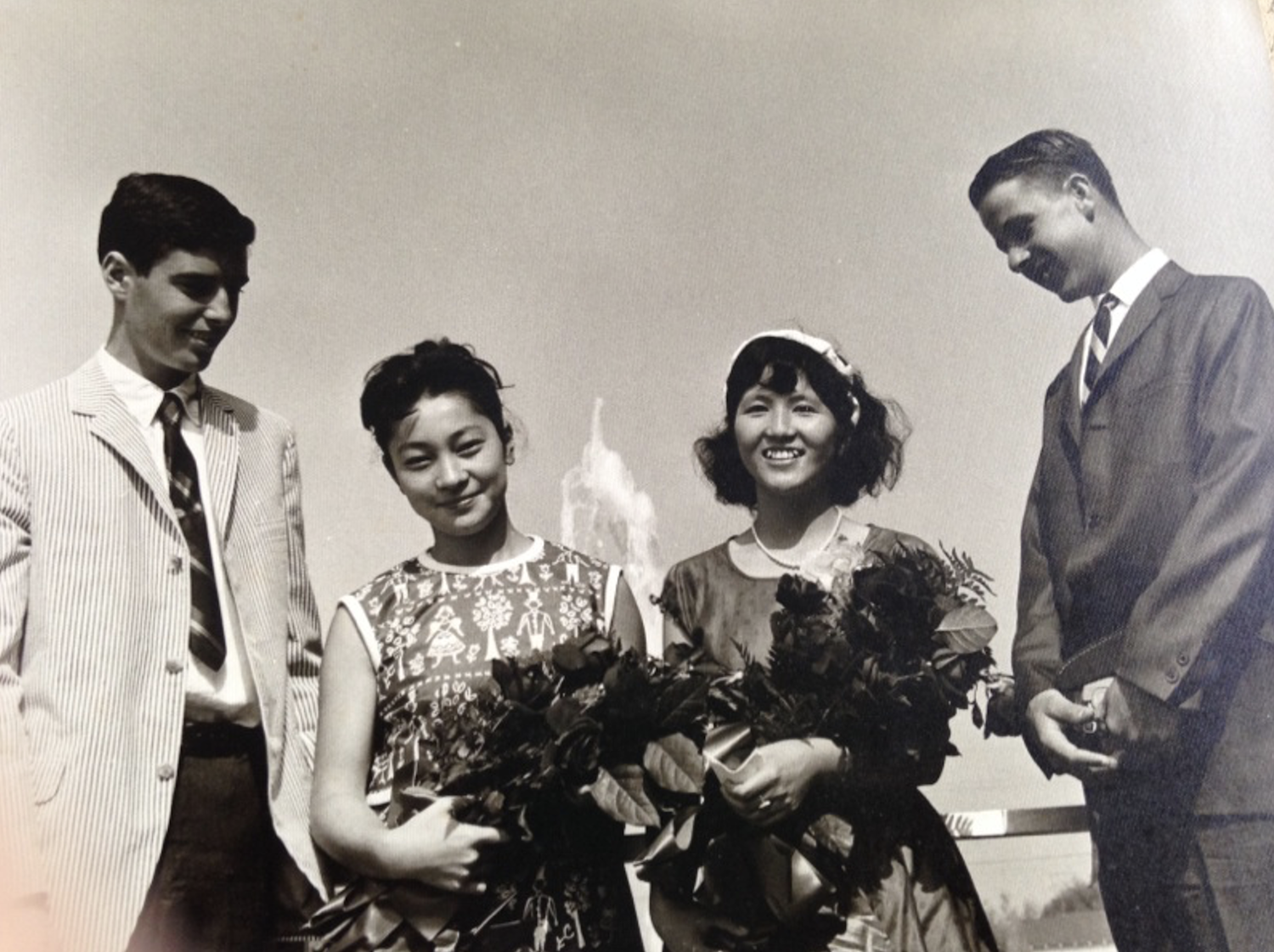 The first Montebello and Ashiya exchange students together in 1964