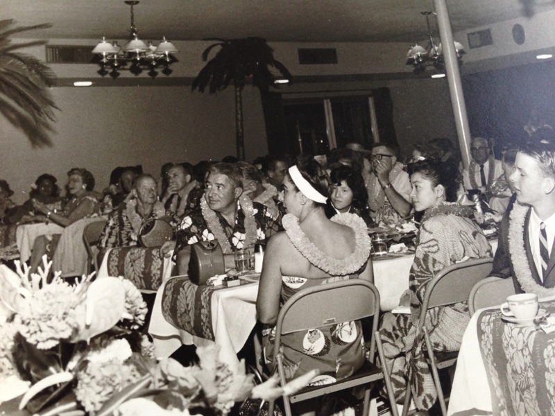 Guests and student ambassadors gathered at the first Sayonara lunch in 1964