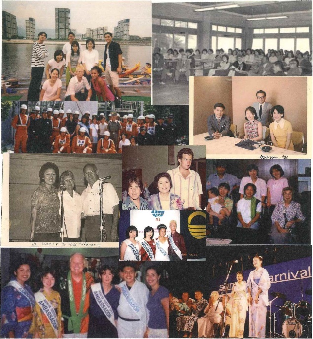 Legacy Book collage showing student ambassador visits, ceremonies and cultural exchange events